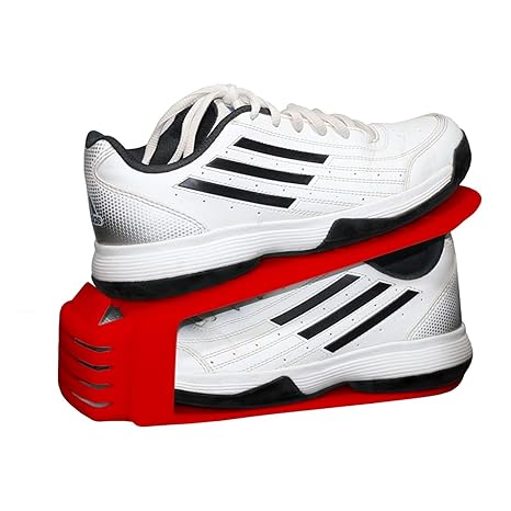 Nyala Red Colour Plastic Shoe Organizer Shoe Cabinet Pack Of 10