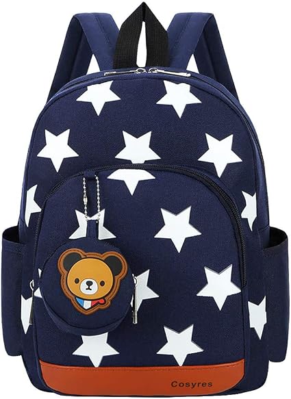 Amazon Co Jp リュック サック バックパック男の子女の子 ユニセックス子供用 星プリント青い子供用キッズリュックサック 通園バッグ 通園 リュック幼稚園用デイバック ベビー マタニティ