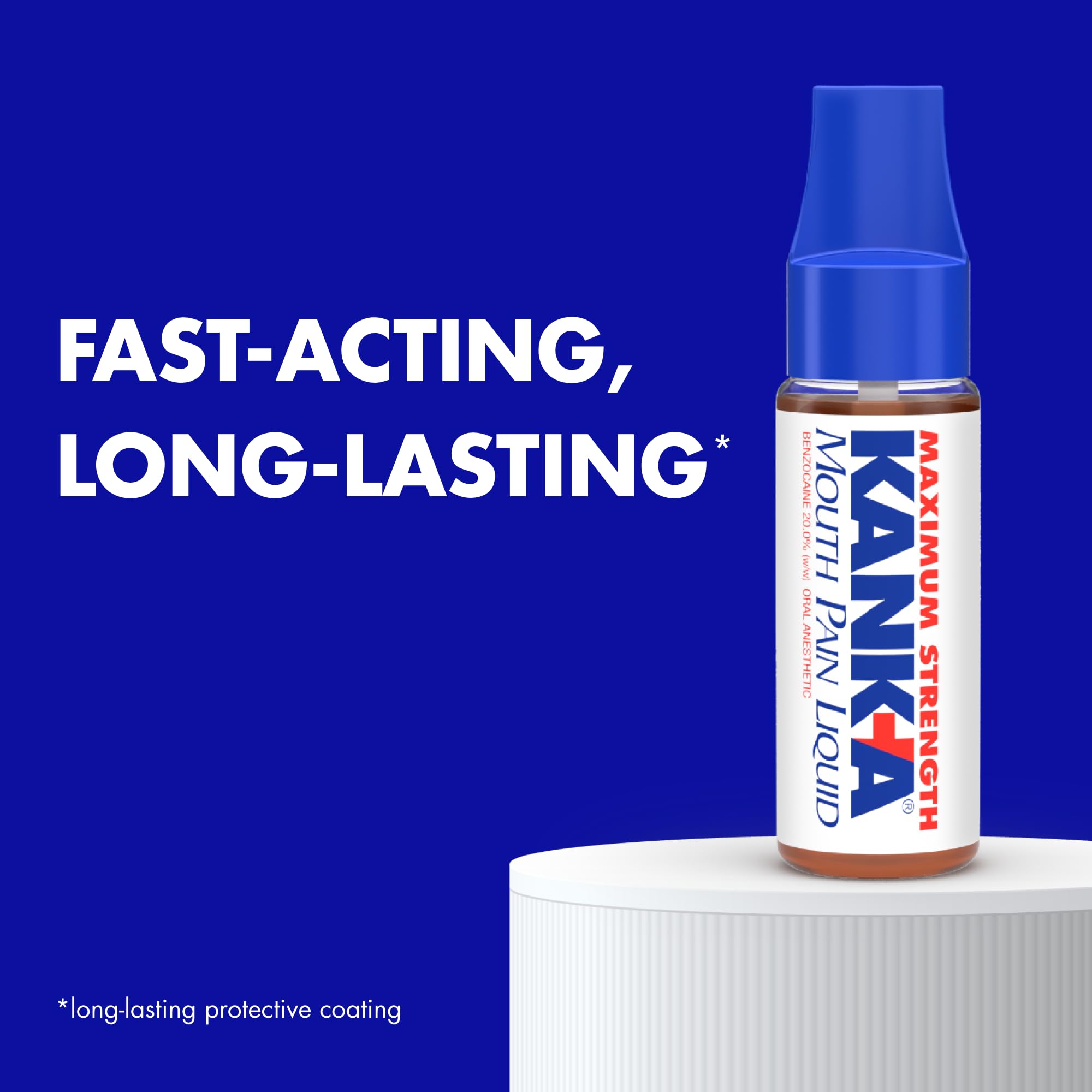 Kank-A Mouth Pain Liquid, Maximum Strength, 0.33 Fl Oz, Canker Sore Medicine, Includes Applicator, Forms Protective Coating for Mouth Sores, Maximum Pain Relief, 1 Pack