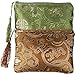 kilofly 2 pc Chinese Silk Brocade Padded Tassel Zipper Jewelry Bag Gift Pouch set2 D
