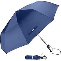 TradMall Travel Umbrella Windproof with 46/56 Inches Large Canopy 10 Reinforced Fiberglass Ribs Ergonomic Handle Auto…