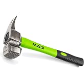 MADI Lineman Hammer, Electrician Hammer with Milled Face and Curved Claw for Pulling Nails and Fasteners, Balanced Fiberglass Scaffold Hammer for Poles, Hardware, and Utility Work