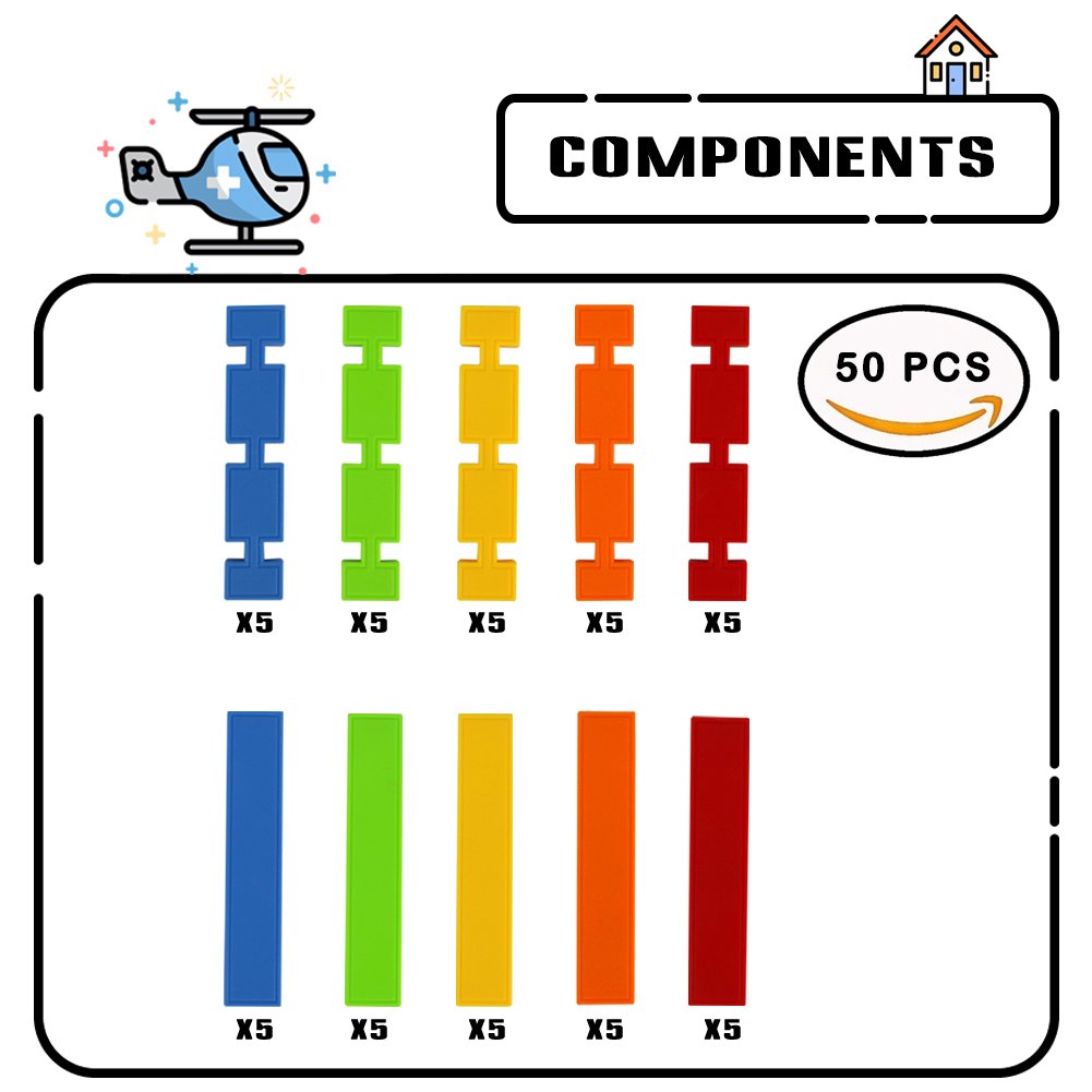 Nuheby Building Toys Building Blocks 50pcs Kids Construction Toys for Girls Boys Stacking Blocks Educational Toys for 3 4 5Years Old