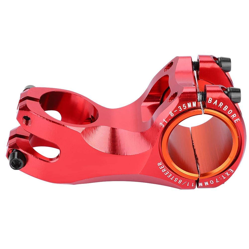 Demeras Bike Handlebar Stem 17 Degree Aluminium Alloy Bike Tube Stem 31.8mm Replacement Accessory for Mountain Bike(Red)