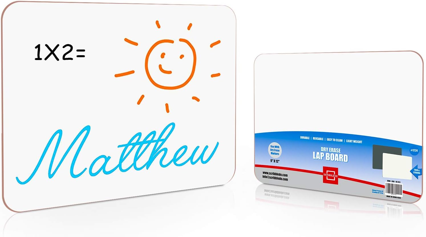 Dry Erase White Board 9"X12" Wipe Off Lap Board (Blank Dry Erase Board) : Office Products