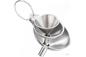 3-Piece Stainless Steel Funnel Set for Olive Oil Dispenser Bottle, Kitchen Gadget, Large & Small Sizes, for Home Use