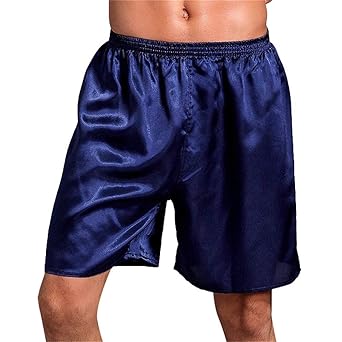 GODGETS Herren Schlafanzughose Hose Shorts kurz Satin unterwäsche Boxershorts Nachtwäsche Trunk Pyjamahose Bottoms elastische