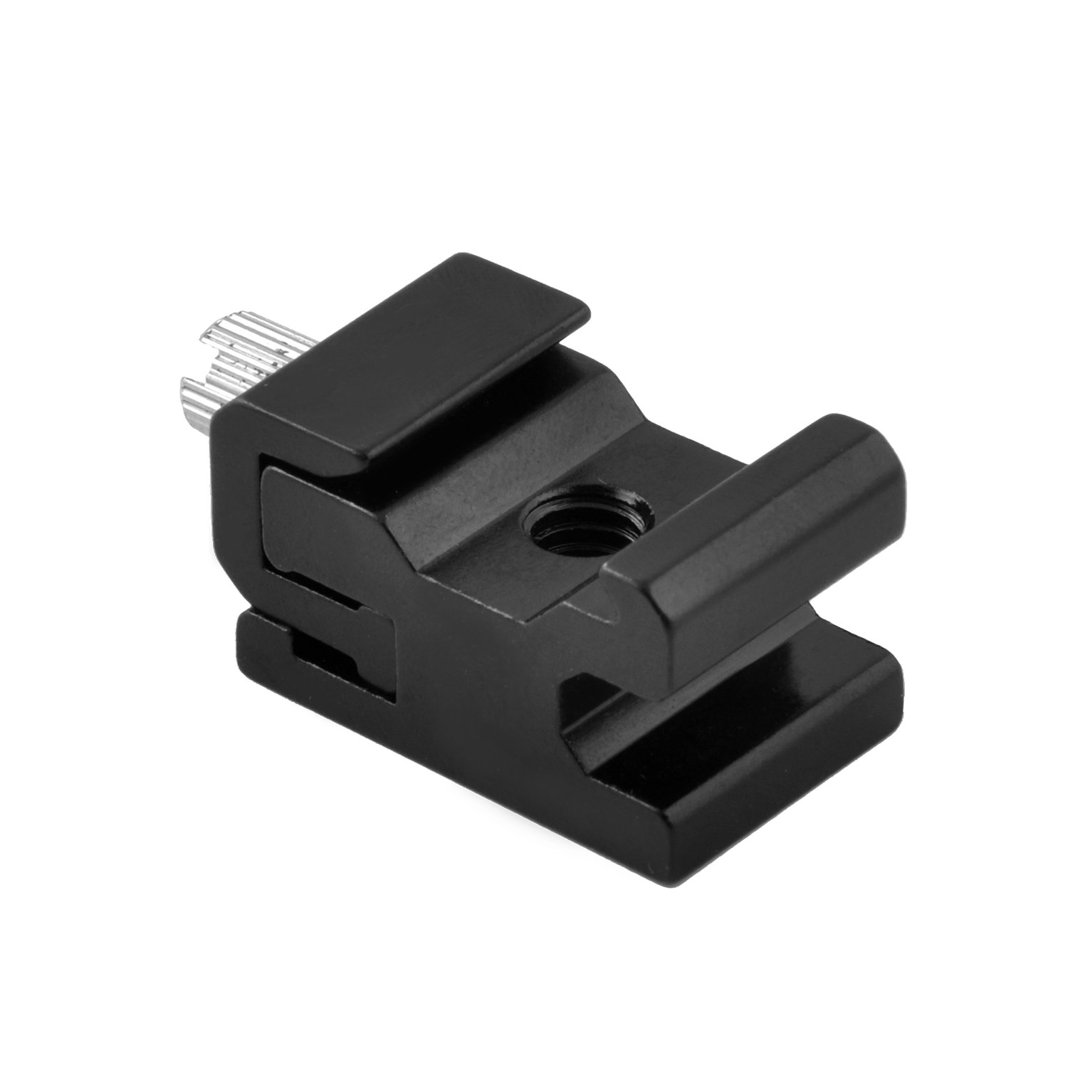 pangshi Black Metal Cold Shoe Flash Stand Adapter with 1/4-inch -20 Tripod Screw (4 Packs)