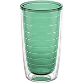 Tervis Clear & Colorful Tabletop Made in USA Double Walled Insulated Tumbler Travel Cup Keeps Drinks Cold & Hot, 16oz, Mangrove Green