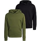 Quad Seven Boys Pullover Hoodie - 2 Pack Soft Fleece Basic Hooded Sweatshirt for Boys with Pockets (Sizes: 8-18)