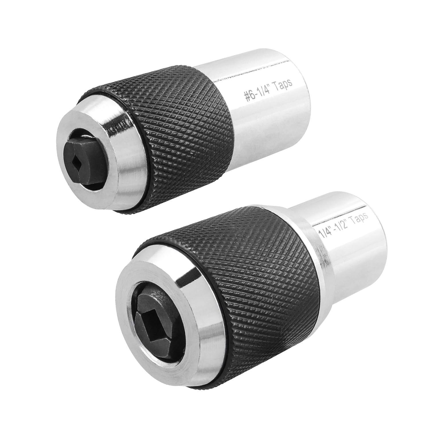 Bestgle 2Pcs Screw Tap Socket Set, 3/8" Square Drive Extraction Tool with Adjustable Jaws Socket Adapter Taps Reamer Screw Extractor Fit #6 to 1/2" Taps