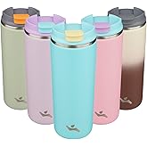 Konokyo Tumbler with Lid, 16 oz Travel Coffee Mug Double Wall Vacuum Stainless Steel Thermal Metal Cup Insulated Water Bottle,Ice Blue