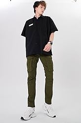 Plaid&Plain Men's Cargo Pants Slim Fit with 3D