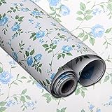 iHappy Self-Adhesive Shelf Liner Drawer Paper,17x78 Inches, Blue Rose