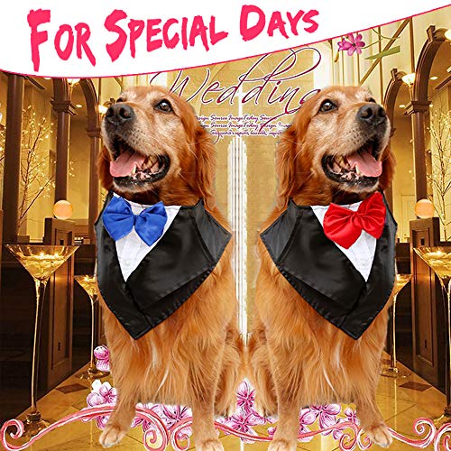 DogLemi Dogs Tuxedo Neckwear Scarf Wedding Halloween Tuxedo Bowtie, Pet Bandana Dress-up Costumes Cosplay Accessories
