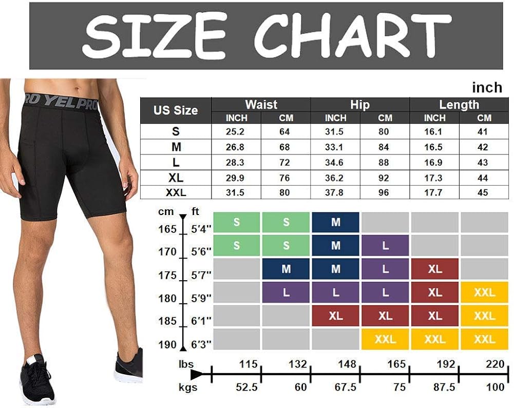 Mens Running Compression Shorts with Pocket Workout Cool Dry Underwear 3 Pack: Clothing
