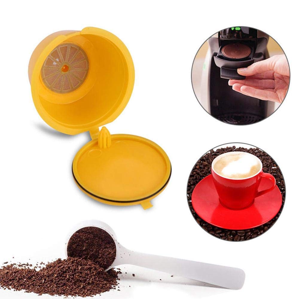 delifoods-delivery.ch apto para todos los modelos de Dolce Gusto/Genio/Circolor/Melodía  Cápsulas de café reutilizables recargables para Nescafe Dolce Gusto tazas  de colores con cuchara y cepillo colores uniforme Filtros de café Filtros y