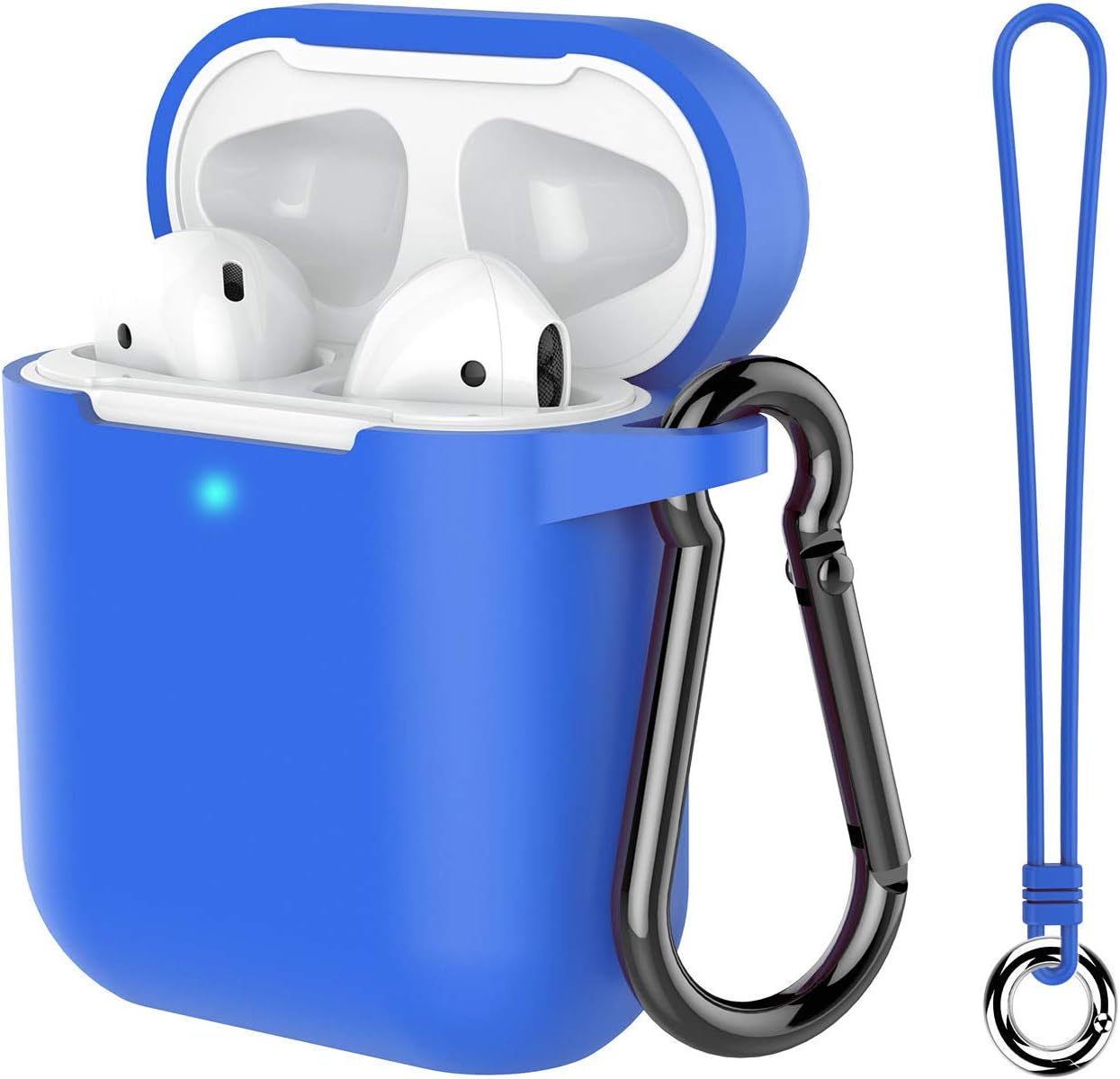 with Carabiner/AntiLost Lanyard/EVA Storage Bag for Apple Airpods Gen