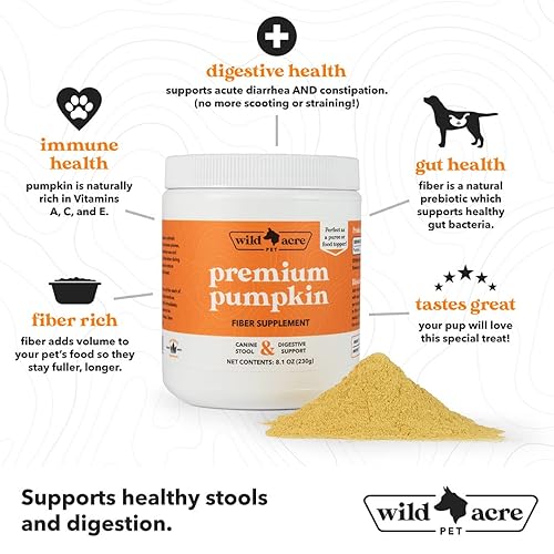 Wild Acre Pumpkin Powder for Dogs No More Diarrhea or Scoots