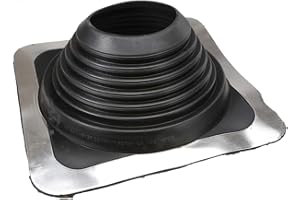 Fasteners Plus #7 Square EPDM Metal Roof Pipe Flashing Boot - Fits 5-1/2" - 11-1/2" Pipe OD - Gray (Made in USA)