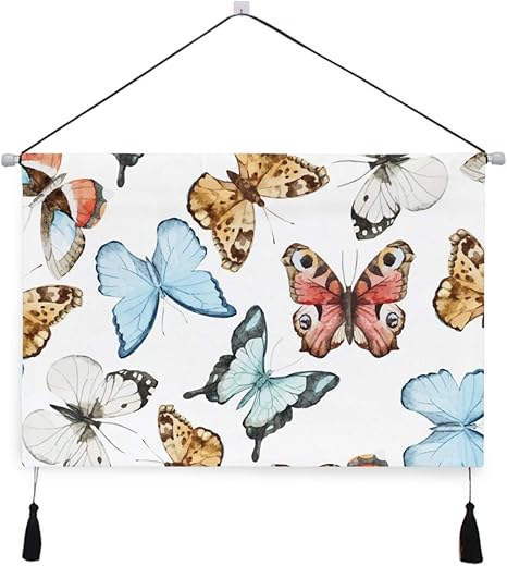 Amazon Co Jp Fakainuタペストリー 水彩蝶の壁紙 壁掛けポスター おしゃれ インテリア モダン 多機能 お店 壁や窓の飾り 個性ギフト 新居祝い ホーム キッチン