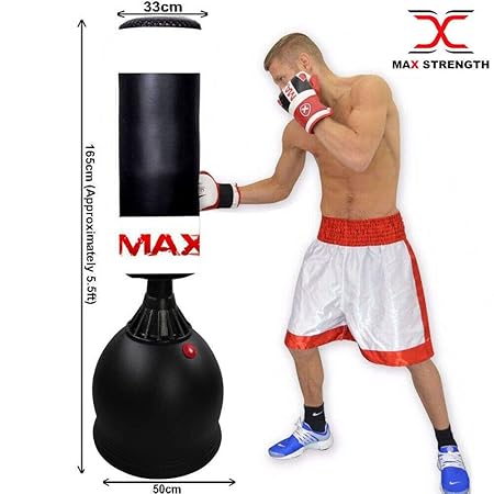 Maxstrength, Freistehender Boxsack ca. 168 cm – Hervorragende Qualität, robuster Boxsack/Kick Boxen/Kampfsport/MMA-Dummy-Ausr