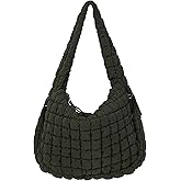 Juoxeepy Quilted Tote Bag Large Carryall Puffer Shoulder Bag Lightweight Padding Hobo Bag