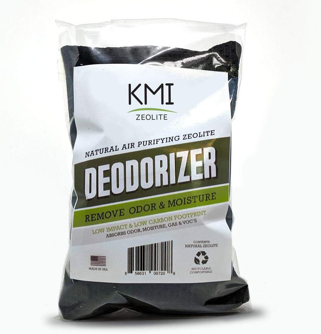 KMI Zeolite Deodorizer Bags with Zeolite Powder, 100% Natural Household and Workplace Odor Eliminator, Safe for Home, Humans, and Pets (Single Bag)