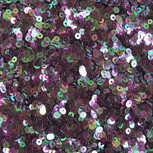 3mm Sequins Flat Round Plum Gold Crystal Rainbow Iris Iridescent. Made in USA