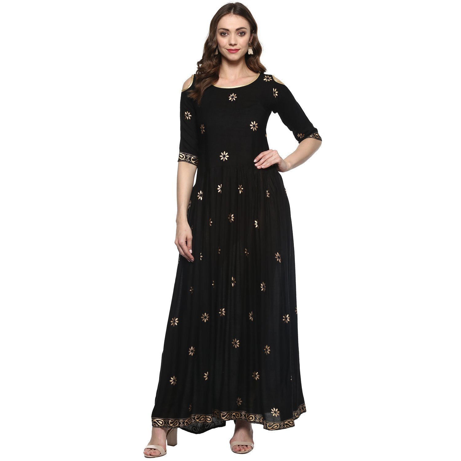 eyesonme women's rayon anarkali gown