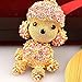 Cute Dog Sparkling Poodle Crystal Rhinestone Alloy Metal Keychain Animal Puppy Lover Kawaii Keyring Key Chain Pendant Purse Handbag Bag Car Hanging Charm Decoration Gift - A Pair(Light Blue & Pink)