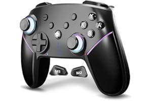 APTGAME Switch Controller,Wireless Pro Controller Compatible with Switch/Lite/OLED,Switch Controller with Dual Vibration/RGB Lights,Wake-up,Adjustable Turbo