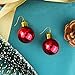 RareLove Gifts Ornament Dangle Earrings For Women Christmas Red Ball Alloy