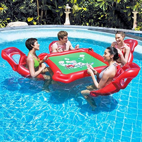 DMGF Inflatable Island 4-Seater Floats Lake/River Lounge Raft Summer Beach Swimming Water Sport Toys And Air Pumb For Adult