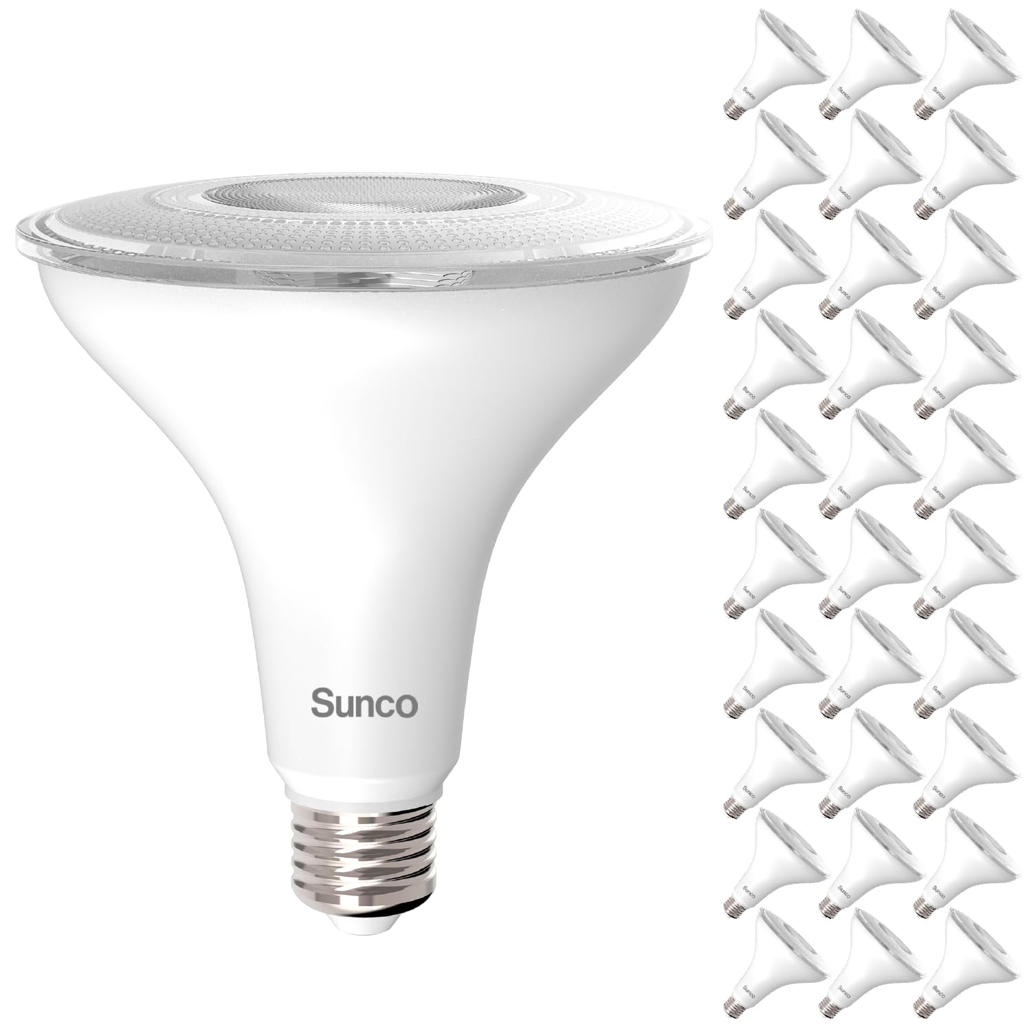 Sunco 30 Pack PAR38 LED Flood Light Outdoor Bulb, Waterproof Bright Dimmable 13W=100W, 5000K Daylight, 1050lm, E26 Base UL Energy Star Listed. Image