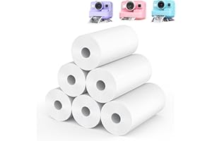 Kids Camera Instant Photo Printing Paper Roll, 6 Rolls Leebotree Thermal Print Refill Fit for Most Kids Instant Camera Includes ESOXOFFORE/Dylanto/DUDUDRAGON/Cimizi (6 Rolls-White)