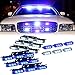 Blue White 54X LED Flashing Dash Visor Emergency Warning Light for Volunteer Firefighter Vehicles - Interior Strobe Lights For Grille Deck Vehicles