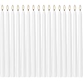 WPONSZU 16 Pack White Taper Candles, 7-8 Hours Burn Time, Unscented, Smokeless and Dripless, 4/5 x 10 Inch for Christmas,Household,Dinner,Wedding,Valentine's Day,Party and Home Décor Candlesticks
