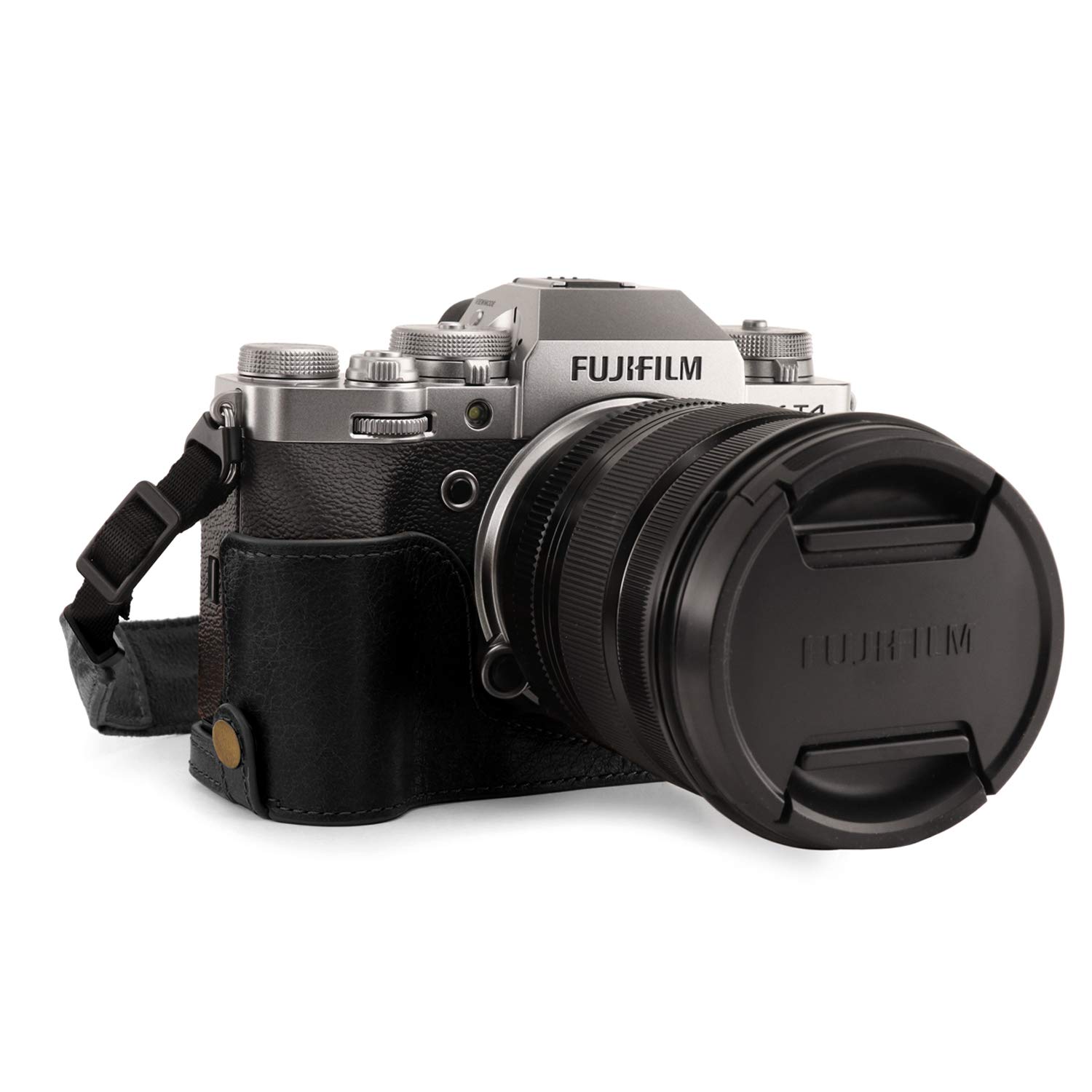 MegaGear MG1923 Ever Ready Genuine Leather Camera Half Case compatible with Fujifilm X-T4 - Black