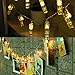 Photo Clips String Lights 20 LED Warm White - Battery Powered Hanging Photo String Display String for Picture, Cards, Artwork, Home Decor Display