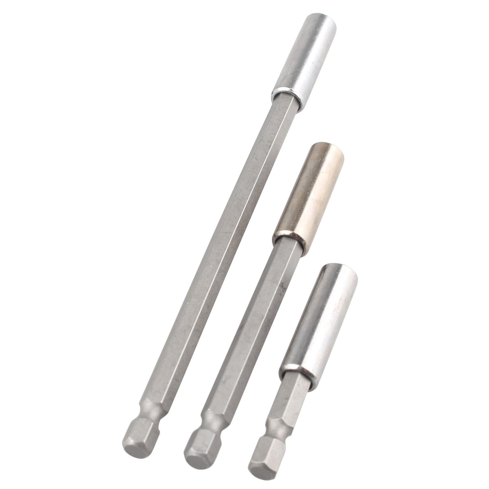 HALJIA 3 PCS Drill Bit Holder Screwdriver Extension Hex Shank Magnetic Socket Extension Quick Change Set for Nuts Screws