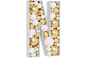 MEYSIMOON 3FT Large Marquee Letters Mosaic Balloon Frame Pre-cut Foam Board Marquee Light Up Letters N for Birthday Party Decorations,Wedding,Baby Shower DIY Party Supplies (Letter N)