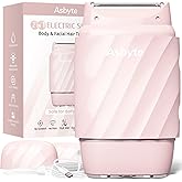 Asbyte 4-in-1 Electric Razor for Women, Bikini Trimmer & Facial Hair Remover, Rechargeable Cordless Dual-Head Shaver, IPX7 Waterproof, Painless & Hypoallergenic for Sensitive Areas, Pink
