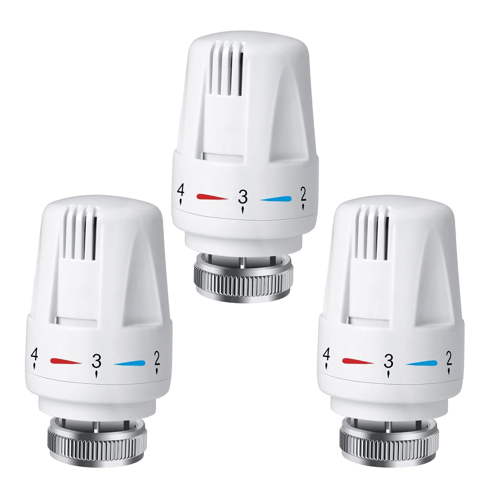 Swetup Trv Thermostatic Radiator Valve, Thermostatic Valves Head Only, Radiator Thermostat Head M30 x 1.5, Standard Radiator Valves Replacement Head for Home Office, White, 3PCS
