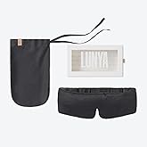 Lunya Washable Silk Sleeping Mask - Thermoregulating Mulberry Silk, Light Blocking and Comfortable Fit – Sleep Mask for Women and Men with Box - Meditative Grey - Large