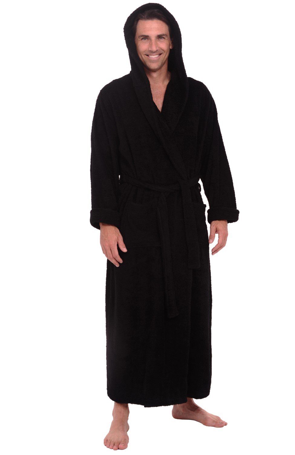 Buy Alexander Del Rossa Mens Terry Cloth Cotton Robe with Hood, Big and