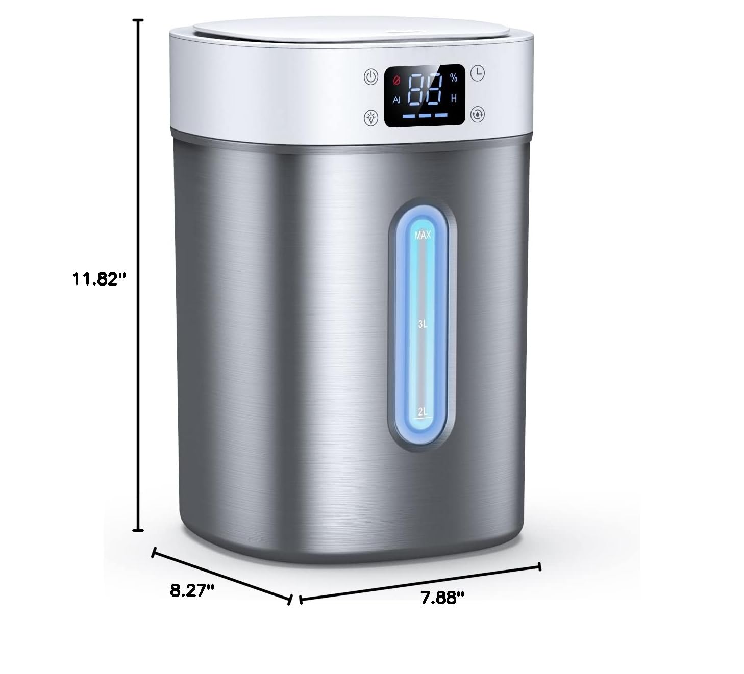 4L Ultrasonic Cool Mist Humidifier with 304 Stainless Steel Tank, Auto Humidity Control, Night Light, and Timer - For Large Rooms and Baby