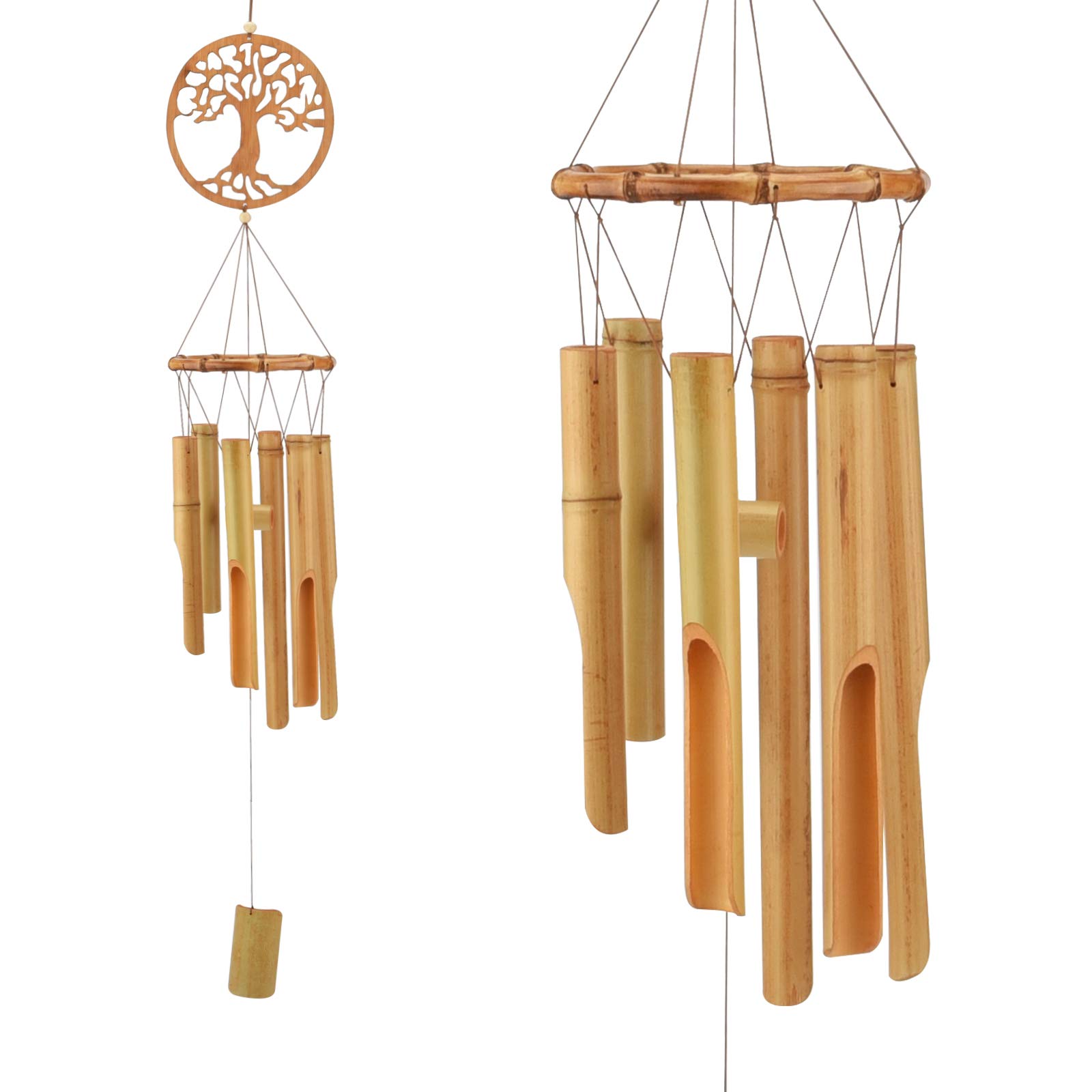 JOELELI Wind Chimes, Wooden Wind Chime Handmade Decor Personalised Music Chimes for Garden, Outdoor, Outside, Patio, Home and Indoor(Tree of Life)