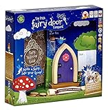 The Irish Fairy Door Company - Purple Arched Door - Includes Magic Key in a Bottle, 3 Stepping Stones, Fairy Lease Agreement, Notepad, and Fairy Welcome Guide