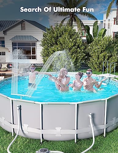 [Patent Pending] 2025 Upgrade Pool Fountain - Dual Spray Water Fountains for Above Ground/Inground Pools, 2-in-1 Adjustable Waterfall Pool Sprinkler Fountain